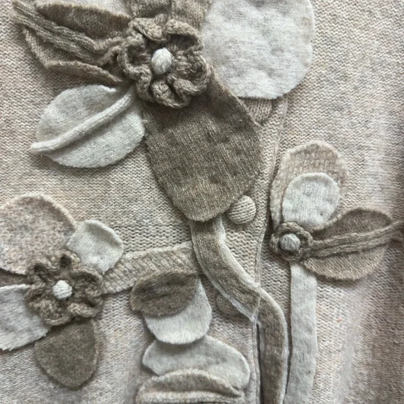 Anyhropologie Beige Floral Women's Cardigan - Picture 5 of 6